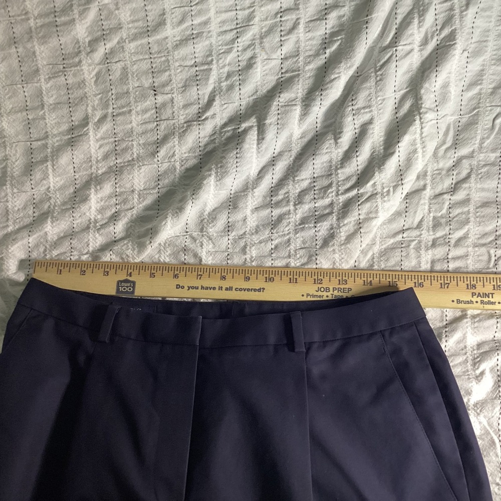 Brooks Brothers 346 Advantage Navy Blue Pleated Wide Leg Cotton Chinos Pants 10 - Picture 6 of 8